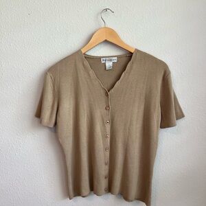 Vintage 90s Knit Scallop Detail Top